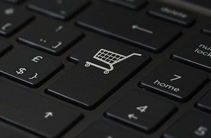 Tastatur med shoppingkurv