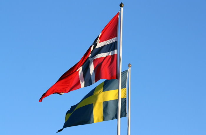 Norsk og svensk flagg